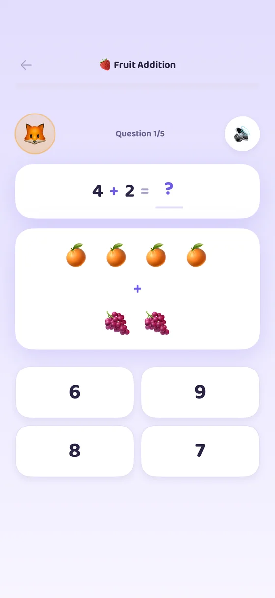 Counting and addition with fruit for young kids