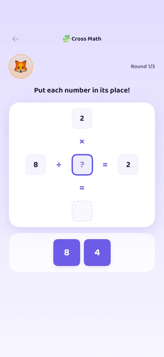 Cross Math puzzle game